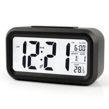Imagem de Relógio Digital de Mesa LED Retro Portátil Despertador - Hxt, Preto
