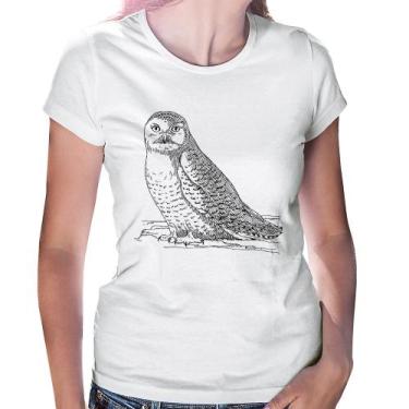 Imagem de Baby Look Coruja Traços - Foca na Moda, Branco, GGG