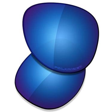 Imagem de SAUCER Lentes de reposição premium e protetores de nariz para óculos de sol Oakley Elmont M OO4119-58 mm High Defense - Azul meia-noite polarizado