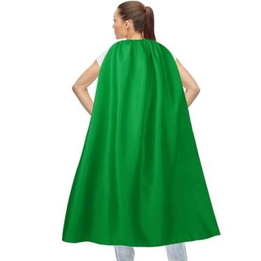 Imagem de Maklulu Adult Superhero Capes and Masks - Halloween Vampire Capes Superhero Party Capes Superhero Costume(Green-140cm)