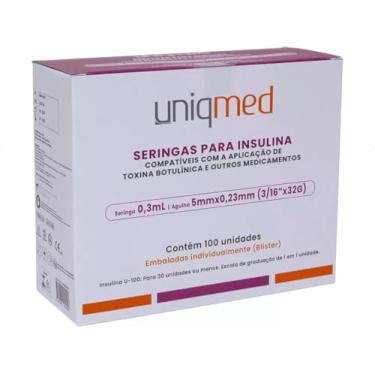 Imagem de Seringas Para Toxina Insulina Uniqmed 0,3mlx 5mm X 32g