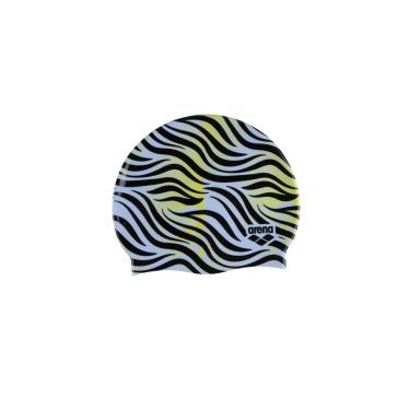 Imagem de arena Print 2 Touca De Natação De Silicone Unissex Para Adultos, Mulheres E Homens Treinamento Intensivo Confortável Antiderrapante Chapéu De Natação De Cabelo Longo, Zebra Multicolorida