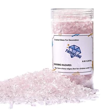 Imagem de TWINKLING Brilho de pedra de cascalho de vidro de fogo de alto brilho, vidro quebrado, lascas de pedras de fogo, vidro triturado para artesanato de fogueira, arte de resina, decoração de jardim de