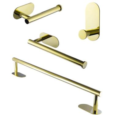 Imagem de Kit Acessórios Suporte Banheiro Lavabo Luxo Aço Inox 304 (Dourado)