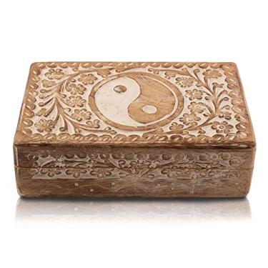 Imagem de Ótimas ideias de presente de aniversário, caixa de joias de madeira decorativa feita à mão, organizador de joias, caixa de lembrança, baú do tesouro, porta-joias, caixa de armazenamento, presente de