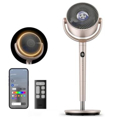 Imagem de Dreo Ventilador de pé, ventilador silencioso de motor DC com Wi-Fi para quarto, dourado