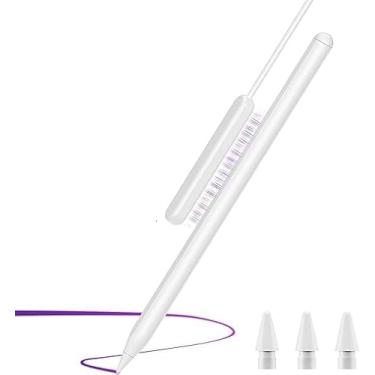 Imagem de Lápis magnético sem fio para iPad, caneta Stylus para Apple iPad com rejeição de palma, sensibilidade de inclinação, funciona para iPad Air 3/4/5/M2, iPad Mini 5/6, iPad 6-10, iPad Pro 27.9 cm/32.8 cm