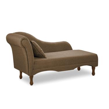 Imagem de Divã Recamier Pés Retrô Medelin 150cm Linho Marrom Cacau E03 - D`Rossi