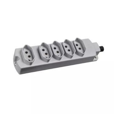 Imagem de Régua Tomada 5 Postos 2p+t 20a Cinza Claro Margirius