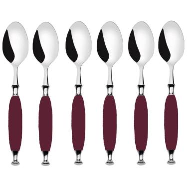 Imagem de Kit 6 Colheres Para Sobremesa 16cm Bordô Country Bugatti