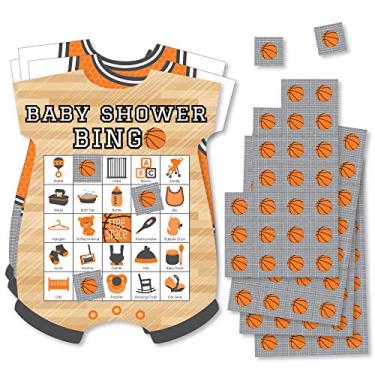 Imagem de Big Dot of Happiness Nothin’ but Net - Basketball - Picture Bingo Cards and Markers - Baby Shower Shaped Bingo Game - Set of 18