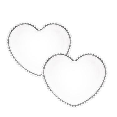 Imagem de Jogo 2 Pratos Cristal Coração Pearl Transparente Wolff