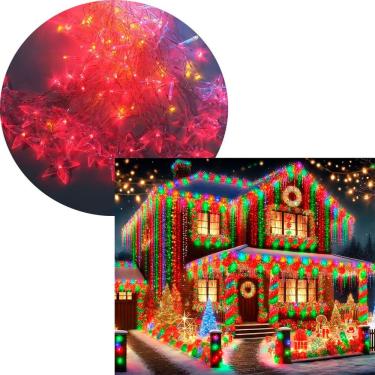 Imagem de Pisca Cascata Varal Estrelas 408 Leds Luz Colorido 220v 10m