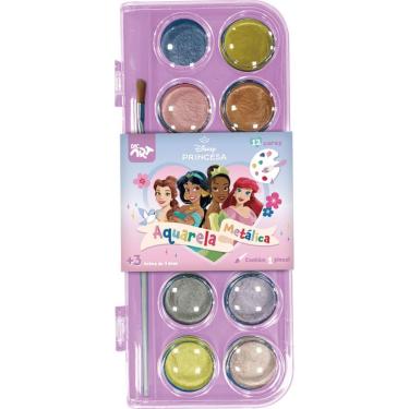 Imagem de Estojo Aquarela Metálica Princesas C/ 12 Cores - Dac