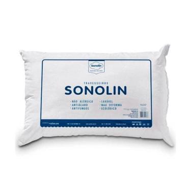 Imagem de Travesseiro Sonolin Prime Em Fibra Siliconada 180 Fios Branco