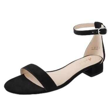 Imagem de Ankis Sandálias Femininas Nude, Pretas E Brancas, Elegantes, Salto Baixo De 2,5 Cm, Tiras Abertas, Bico Fino, Casual, Confortável, Tira Ajustável No Tornozelo, Sapatos Para Casamento, Verão 2024