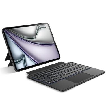 Imagem de pekarejue Capa De Teclado Removível Para Ipad Pro 11 Polegadas M4 2024: Protetora Magnética E Fina, Redonda, Com Trackpad Retroiluminação Rgb