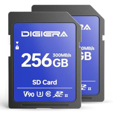Imagem de DIGIERA Cartão De Memória 256Gb Lsu200 Sdxc Uhs-Ii - Até 300Mb/S, C10, U3, V90, 8K, Sd Para Computadores, Câmeras Digitais, Dispositivos Home Theater, Sistemas Navegação Automotiva (Pacote Com 2)