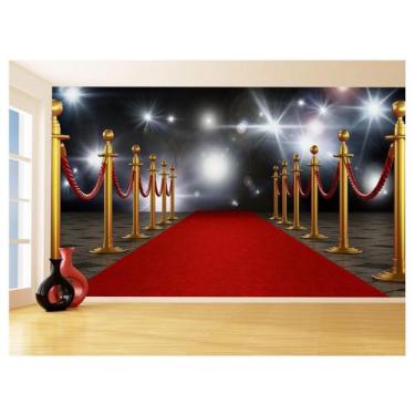 Imagem de Papel De Parede 3D Arte Tapete Vermelho Fotos 3,5M Tra161 - Você Decor