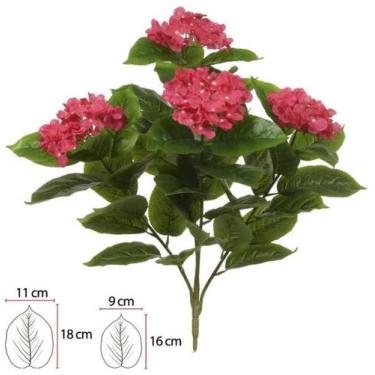 Imagem de Planta  Artificial Hortensia X44 Rosa Pink 70cm - FLORESCER DECOR