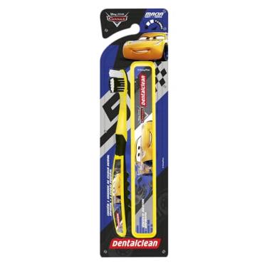 Imagem de Dentalclean Escova de Dente Infantil Carros com Estojo Escolar, Macia, Amarelo