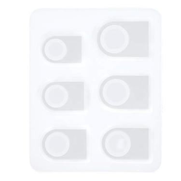 Imagem de Grcfumo Molde de anel de silicone, cabeça quadrada moderna kit translúcido de molde de jóias translúcidas e translúcidas, ferramentas de artesanato de jóias para anéis de brige