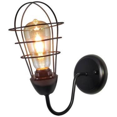 Imagem de Arandela Parede Aramado Lampshape preta garagem corredor - CM GLASS - 