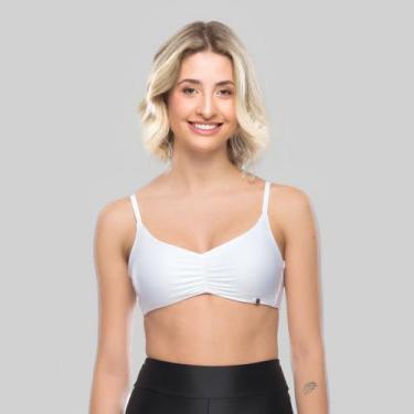 Imagem de Mulher Elástica Sport Top Fitness Lara Branco Academia, M