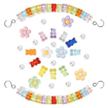 Imagem de CIKKITZ 27 peças de pingentes de flores para sandálias de tamancos, acessórios de urso para meninas, pingentes de decoração de sapatos DIY para mulheres, lembrancinhas de festa, generic, Resina