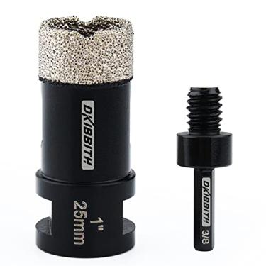 Imagem de DKIBBITH Brocas de Núcleo de Diamante Seco de 1", Serra Copo de Esmerilhadeira Angular Soldada A Vácuo para Ladrilhos de 25 Mm para Porcelanato, Cerâmica, Granito, Tijolo, Concreto ((25 Mm) 1", Preto)