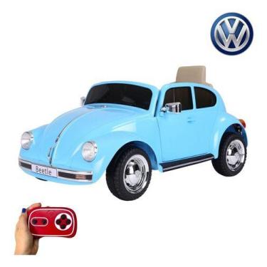 Imagem de Mini Carro Elétrico Infantil Volkswagen Beetle Fusca Azul 6v - Importw