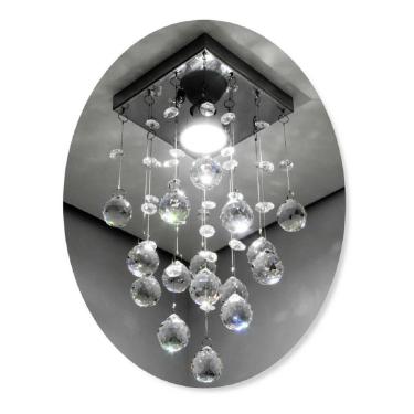 Imagem de Lustre Para Sala, Quarto, Banheiro, Cozinha Em Cristal K9 Base 14x14 30cm