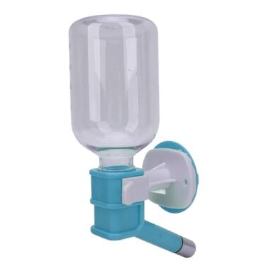 Imagem de Phefop Garrafa de água Pendurada para Animais de Estimação 300 Ml Capacidade de Aço Inoxidável Rolamento de Gaiola Garrafa de água para Cães Gênios Porquinhos Pequenos Animais Com Design (BLUE)
