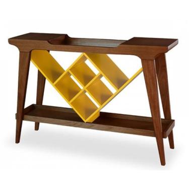 Imagem de Aparador Bar Penha Garrafeiro Amarelo Corpo Capuccino 130cm - 29657 - 