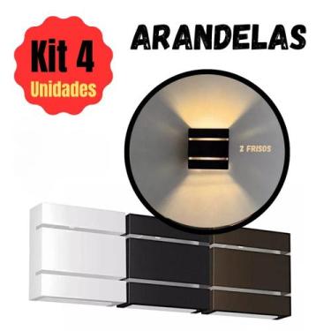 Imagem de Kit 4 Arandelas 2 Frisos Facho Duplo , Luminária Decorativa Interna e 