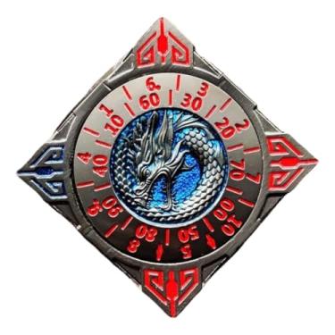 Imagem de 7-in-1 Metal Wheel dice Rotator Set with 3D Embossed Mechanical DND, Suitable for Dungeons and Dragon Gifts, DMS and Players (Black and red)