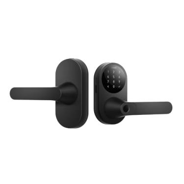 Imagem de Aqara Smart Lock U300, fechadura de porta de entrada sem chave com impressão digital, suporte e chave doméstica, trava de alavanca, NFC, Bluetooth, proteção de PIN anti-peep, preto