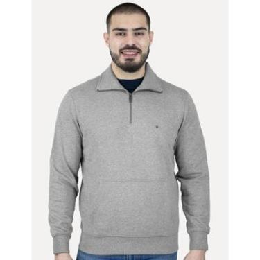 Imagem de Moletom Tommy Hilfiger Masculino Essential Terry Half Zip Cinza Mescla-Masculino