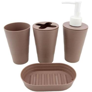 Imagem de Kit Banheiro 4 peças de plástico 270ml - Clink