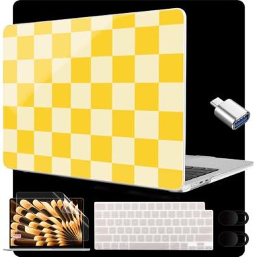 Imagem de MEEgoodo Capa para MacBook Air de 15,3 polegadas M4/M3/M2 2025 2024 2023, compatível com o modelo (A3241/A3114/A2941) para MacBook Air de 15 polegadas, capa rígida de laptop com capa de teclado