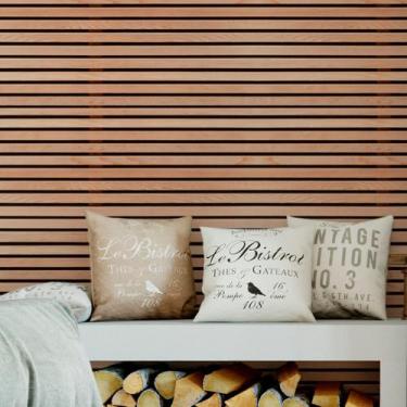 Imagem de Papel De Parede Adesivo Ripas Madeira Sala Lavável Rolo 3.5m - DELIQUA