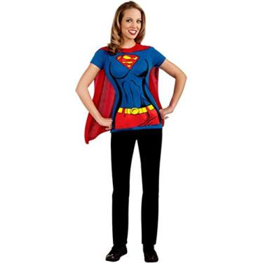 Imagem de Rubie's Camiseta Supergirl com capa para adultos, Multicolorido, M