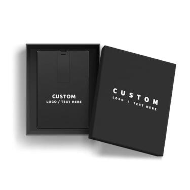 Imagem de Pen drive USB para cartão de crédito personalizado, pacote com 50 cartões pretos personalizados USB 2.0, ideal para negócios, educação, corporações, estúdios de fotografia e música (16 GB, com caixa