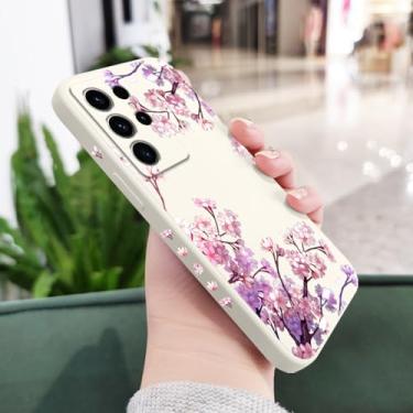 Imagem de Capa de celular com estampa de flores para Samsung Galaxy S24 S23 S22 S21 S20 S10 S10E Ultra Plus FE Note 20 Ultra 10 Plus, branca, para S24 Ultra