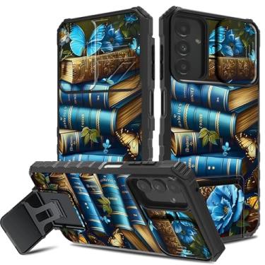 Imagem de Dikoer Capa para celular Galaxy A16 5G com capa para lente da câmera, suporte integrado de camada dupla à prova de choque e câmera deslizante capa de proteção de corpo inteiro para Samsung Galaxy A16