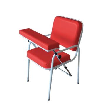 Imagem de Cadeira Para Coleta de Sangue e Injeção Comfort Braço Frontal Vermelha