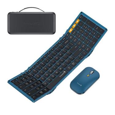 Imagem de Combo de teclado e mouse ProtoArc XKM01 Dobrável Azul