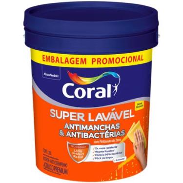 Imagem de Tinta Acrílica Super Lavável 20 Litros Branco - 5897690 - CORAL