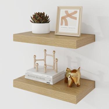 Imagem de Acovy Prateleiras flutuantes de 40,6 cm, prateleira flutuante de 23,5 cm de profundidade montada na parede, prateleiras de parede de 40,6 cm, estante profunda rústica, prateleiras grandes para