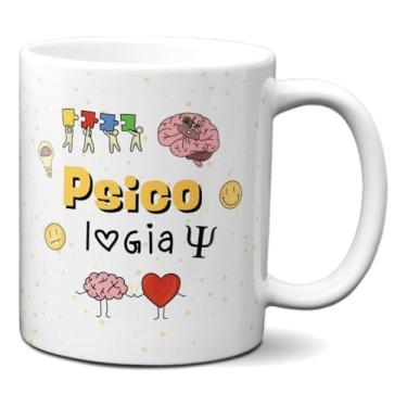 Imagem de Caneca Psicologia Símbolos Profissão Criativa Psicólogos (Branca)
